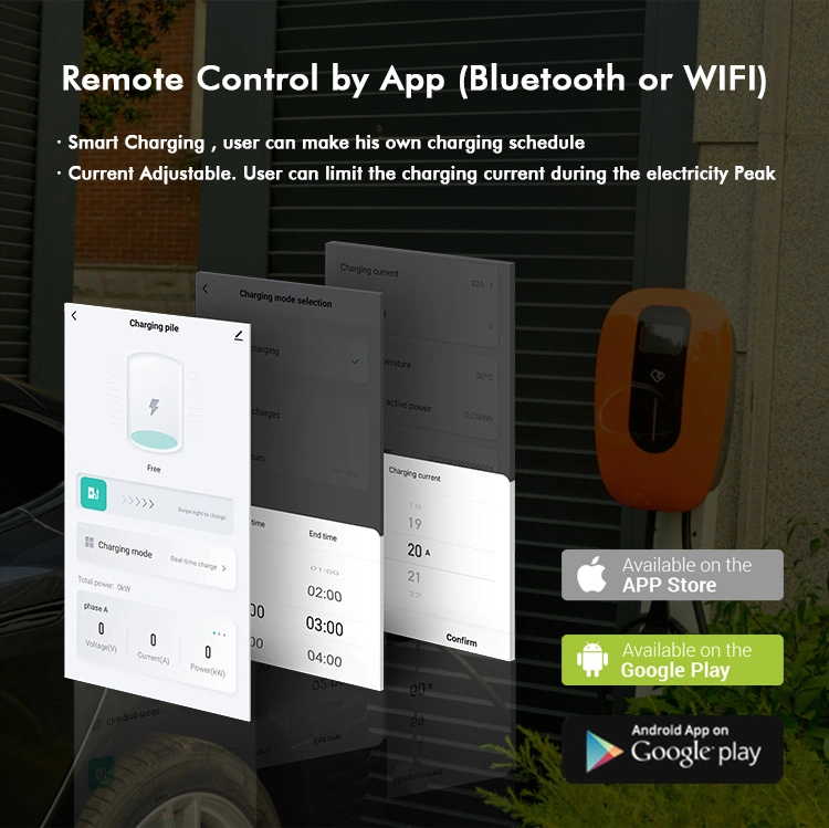 Type 2 Connector or Socket Electric Car Power Supply Charging Stations