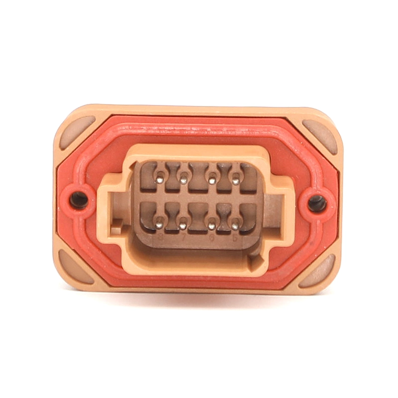 Dt15-8pd Brown 8pin Automotive Waterproof Connector Dt Straight Pin PCB Mounting Head Wireline to Board Plug Socket