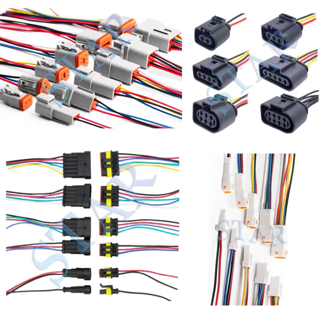 Car Deutsch 12 Pin Connector Electric Light Wire Harness to Molex 5557 Socket Plug Wire Harness with 18 20 22 AWG Connectors