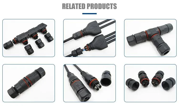 Solar Power System Cable Layout Solution M20 3pin Pre-Wired Male Female Power Cable Connector IP67 LED Lighting Connector