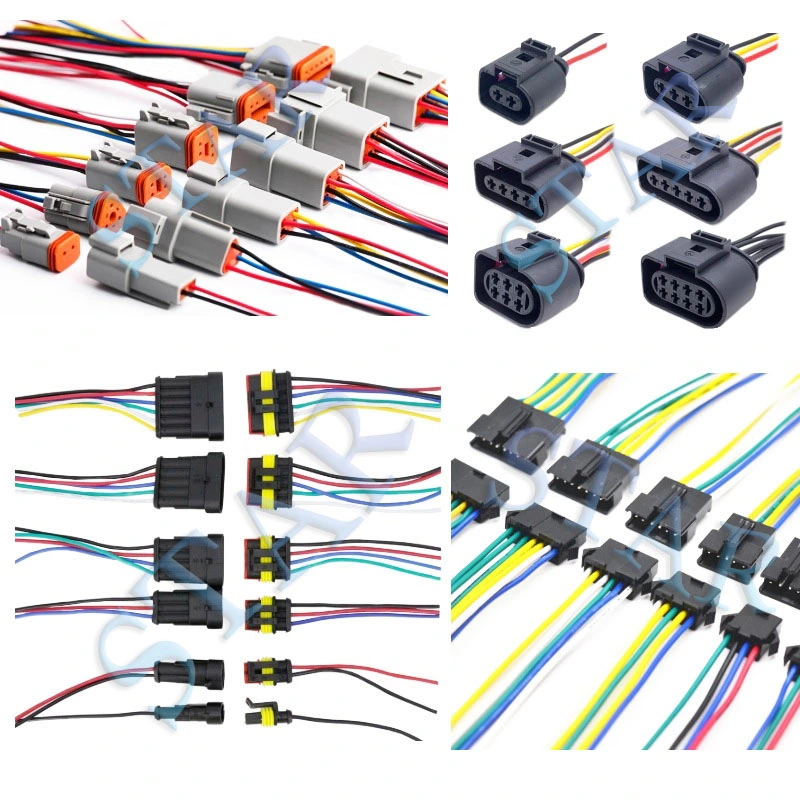 Car Deutsch 12 Pin Connector Electric Light Wire Harness to Molex 5557 Socket Plug Wire Harness with 18 20 22 AWG Connectors