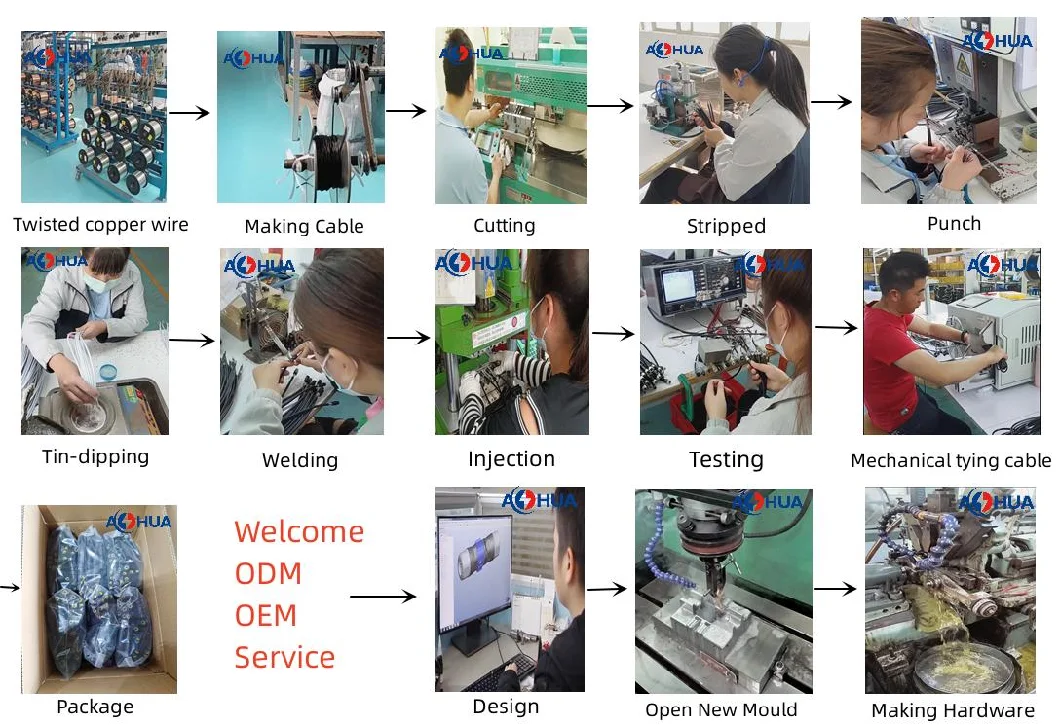 Aohua IP67 Circular Power Signal Connector M20 Pre-Molded Male and Female Docking 5pin Threaded Connector Solar Streetlight Elecrical Wire Connector