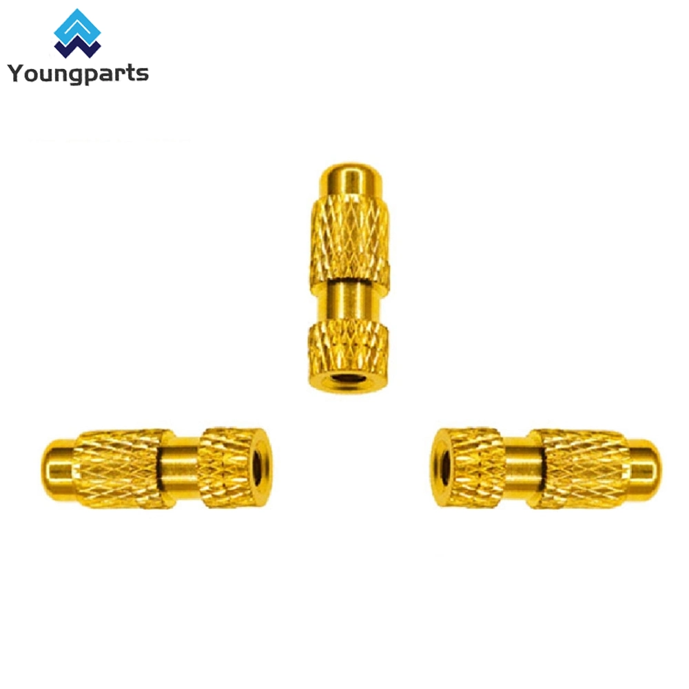 Youngparts Customized Swiss Type CNC Lathe Turning Deutsch Terminal Brass Gold Plating Socket Electrical Contact