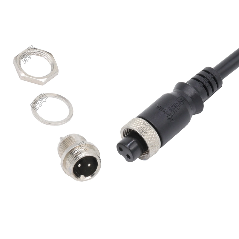 Universal Gx12 Aviation Connector 2pin Electrical Male Female Plug with 0.5mm Sqm 20AWG PVC Cable Pre-Wire Male Female Extension Cord for Car Vdr Monitoring