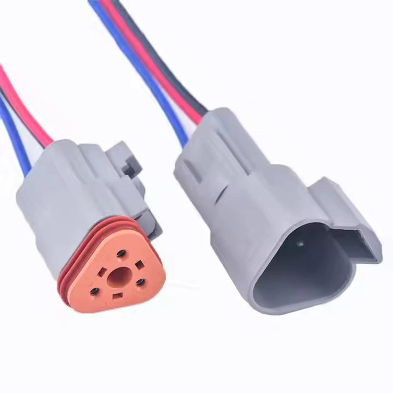 Custom Automotive Electrical Wire Harness Assembly Deutsch 3p Connector 3 Wire 16AWG Male Dt04-3p At04-3p Female Dt06-3s At06-3s