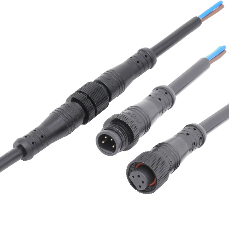 4 Pin IP65 Waterproof Electrical Solder Cable M12 Sensor Connector