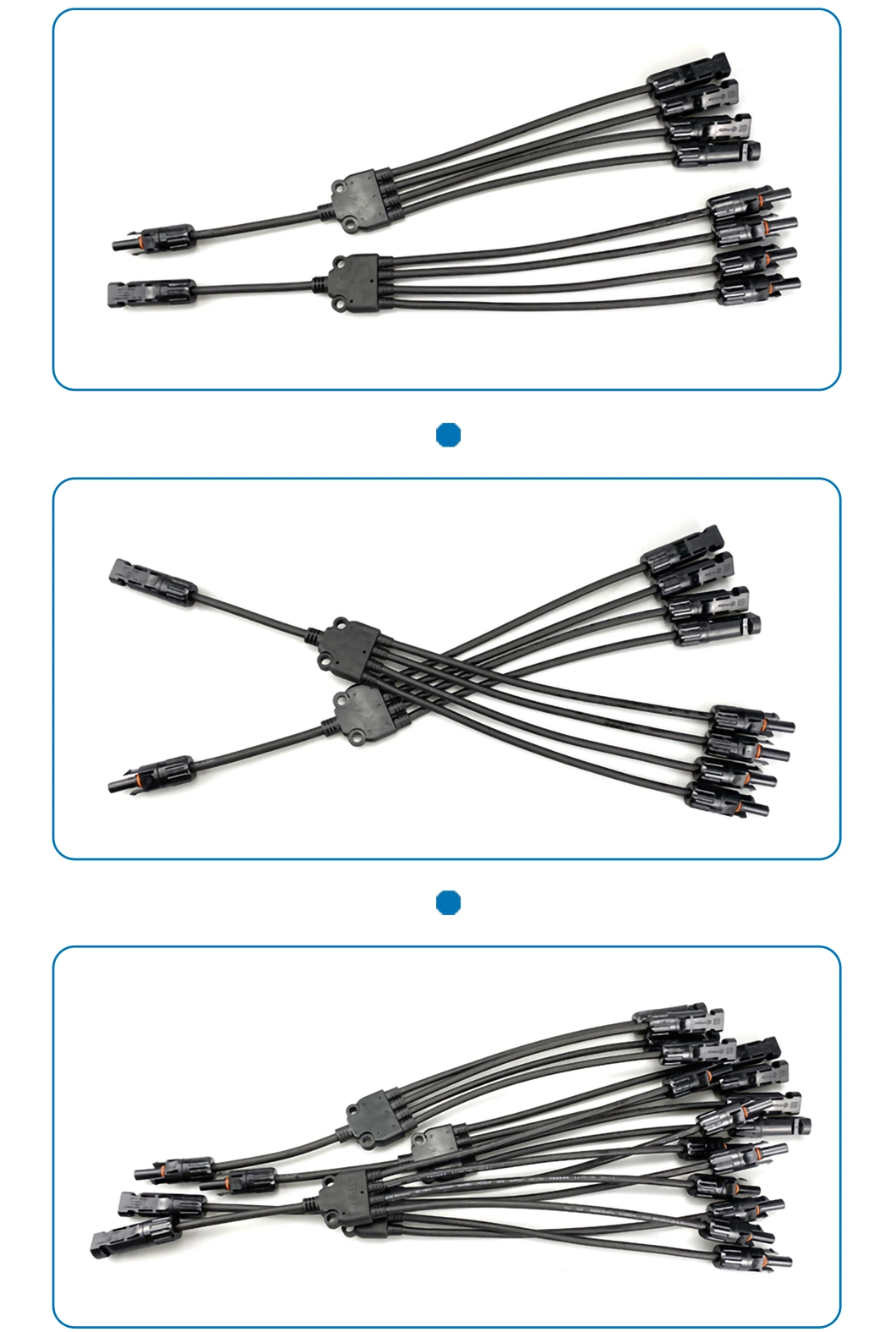 PV Cable Connector PV004-4t1 Y Branch Solar Panel Connector Parallel Connection IP65 From China Factory