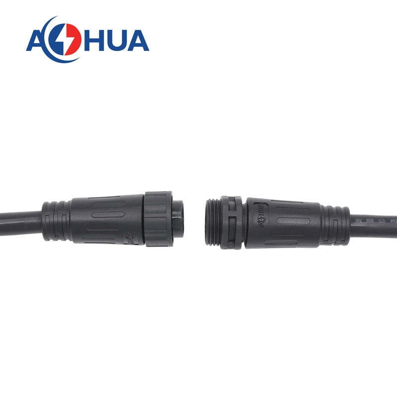 Aohua IP67 Circular Power Signal Connector M20 Pre-Molded Male and Female Docking 5pin Threaded Connector Solar Streetlight Elecrical Wire Connector