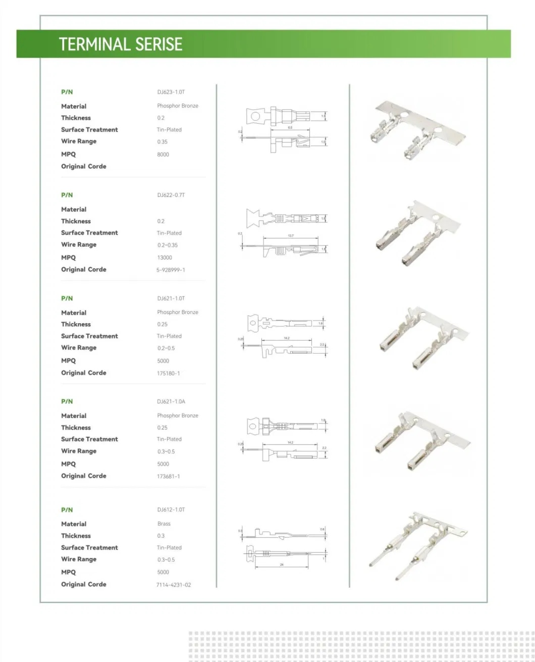 Automotive Waterproof Connector Terminal Pins