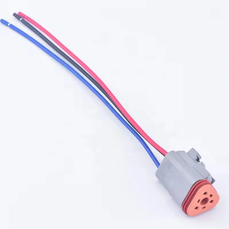 Custom Automotive Electrical Wire Harness Assembly Deutsch 3p Connector 3 Wire 16AWG Male Dt04-3p At04-3p Female Dt06-3s At06-3s