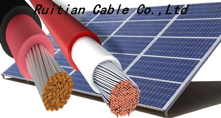 1000V 1500V AC PV Wire 2.5sq 4sq 6sq 10sqmm Twin Core Solar Panel System 2pfg1169 Solar Connector Cable