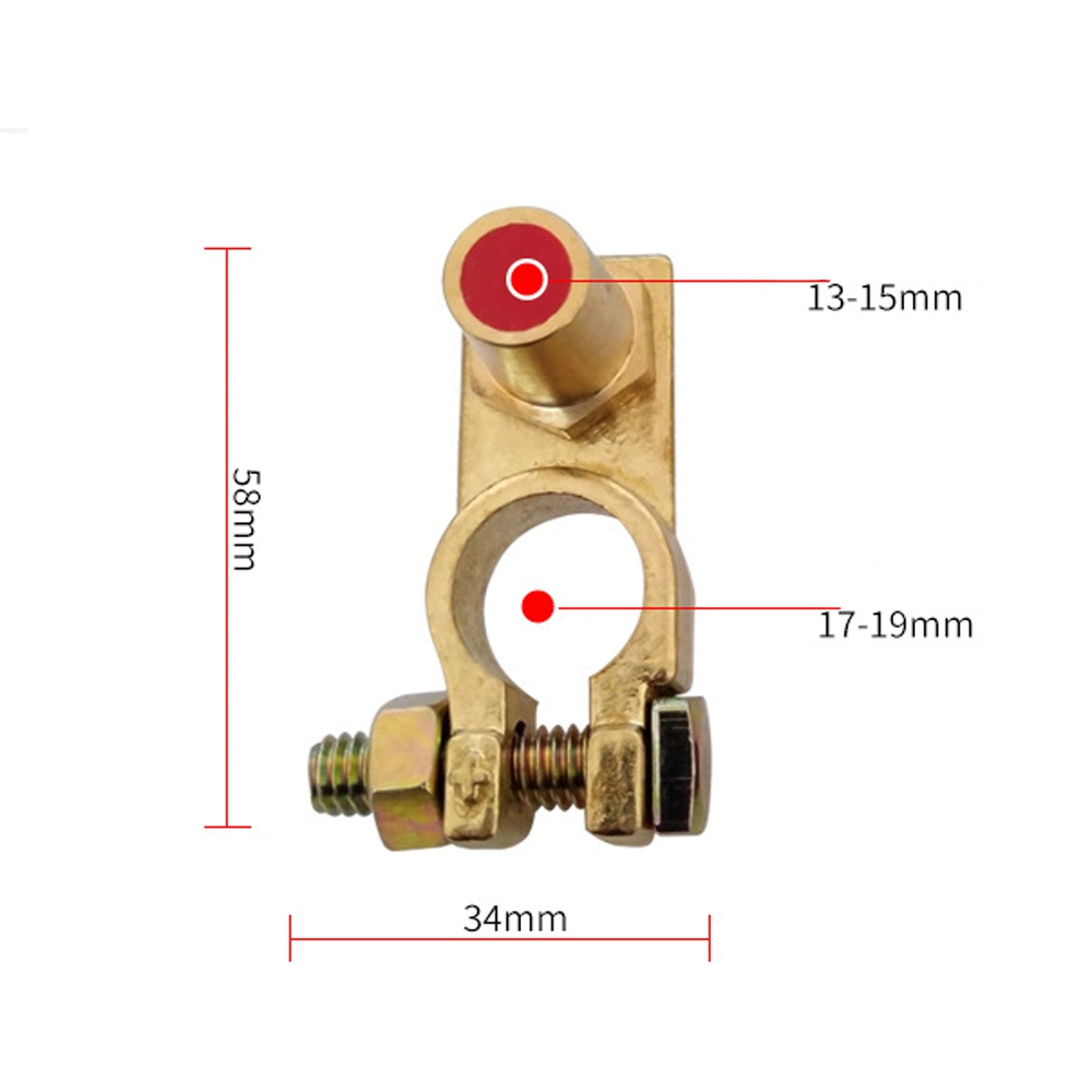 12V Brass Electrical Cable Clamp Battery Terminal Connector for Car (T018-D-X)