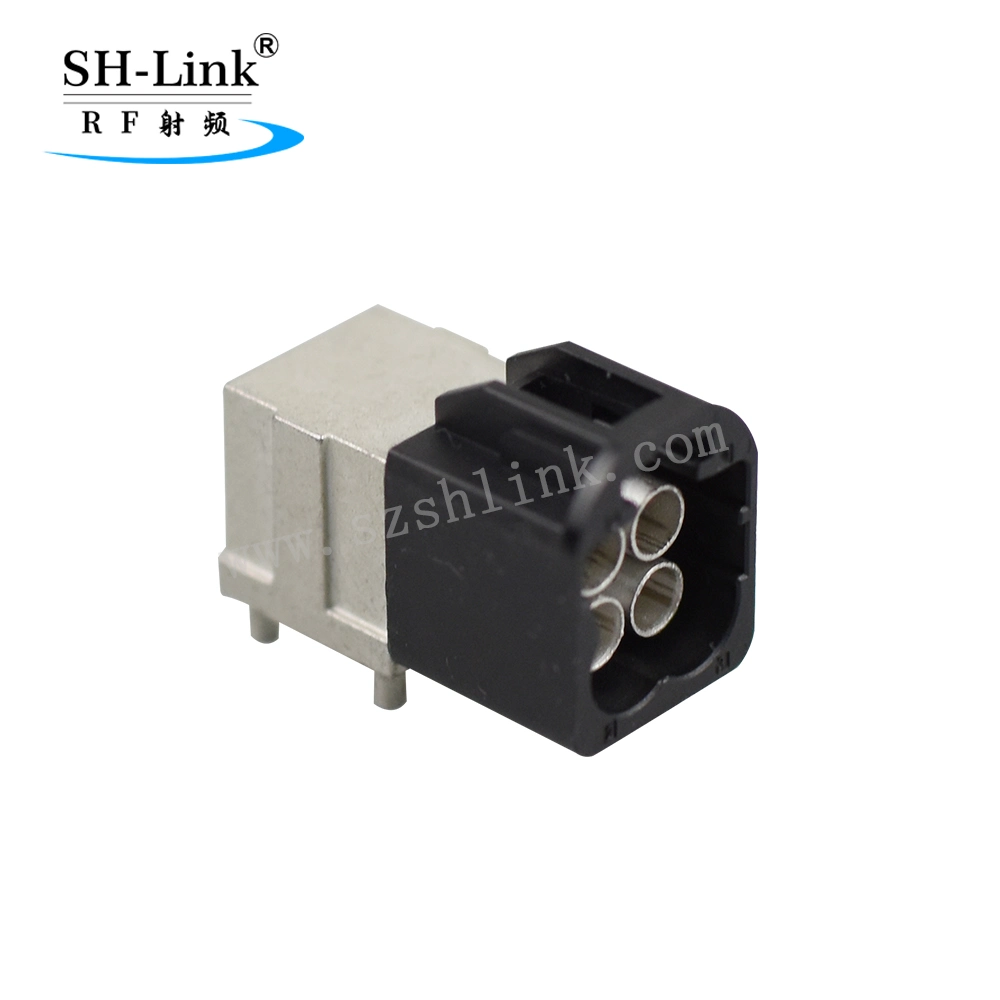 Quad Right Angle PCB Mount Mini Fakra Connector for Automotive Type a