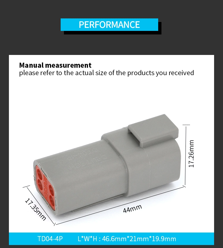 in Stock Deutsch 4 Pin Header Connector Dt 04-4p 06-4s Auto Wire Electrical Power Connector Automotive Manufacturers