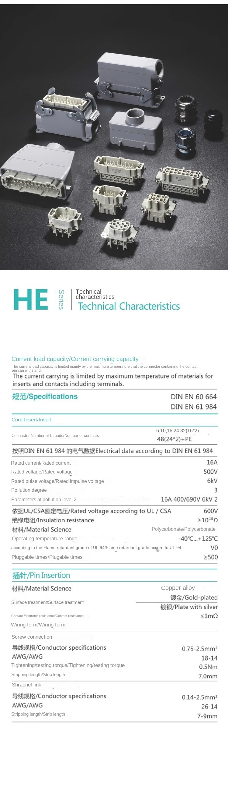 High Quality Aluminium Heavy Duty 16 AMP Manufacturers 48 Pin Connector