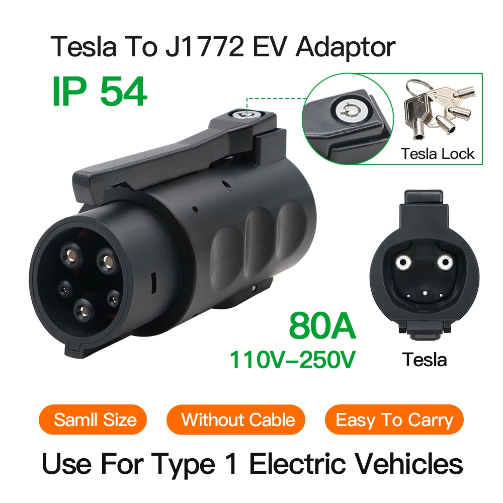 Electric Car EV Charger Connector Tesla to Type 1 Plug Charging Tesla to J1772 Adapter for Tesla