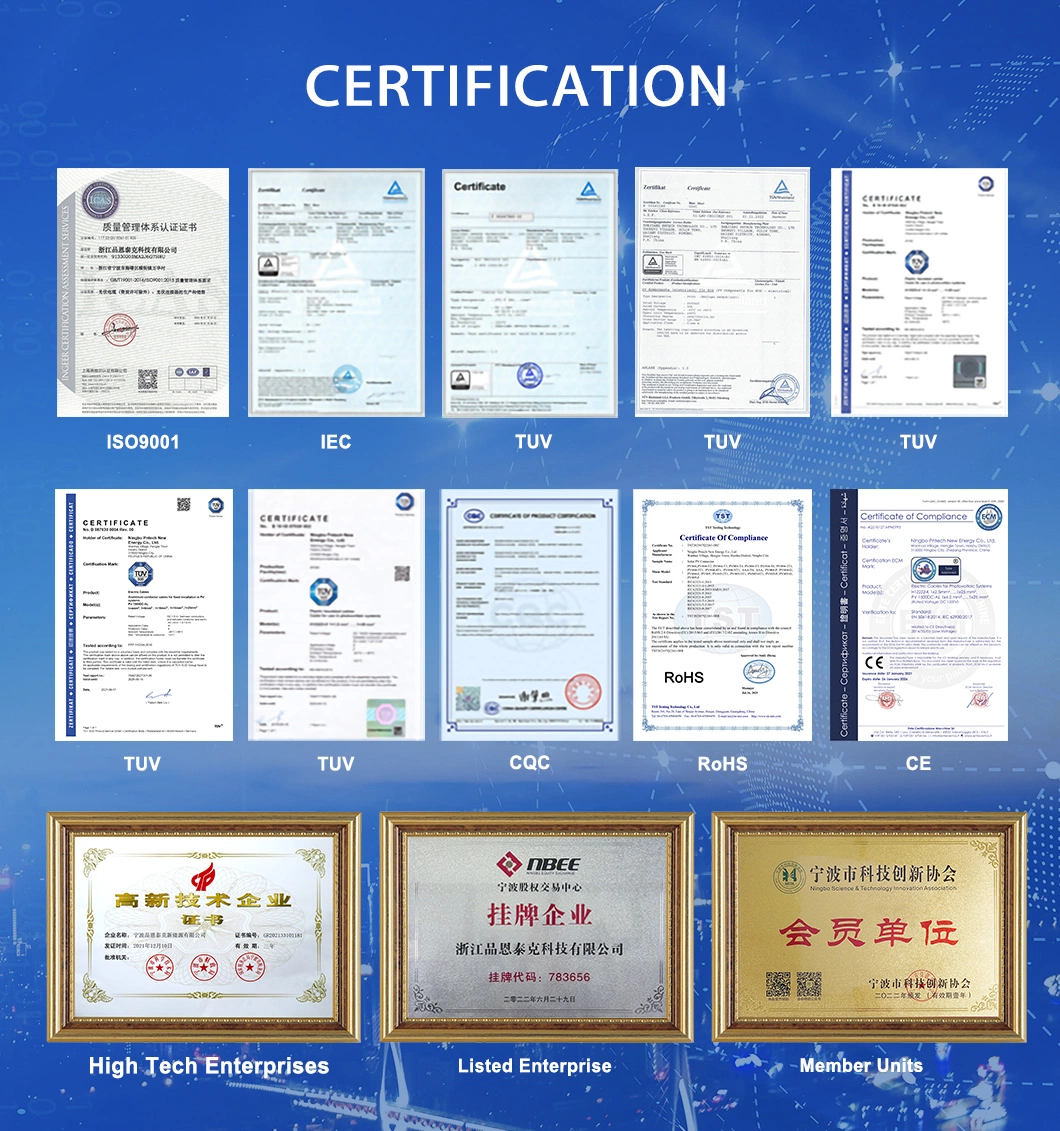 ISO Certification 1000V DC PV005-P Solar Quick Connector in Stock