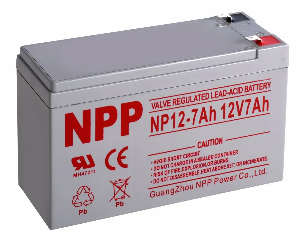 Npp 12V 7 AMP 12 Volt 7ah Rechargeable Sealed Lead Acid Battery Terminal F2