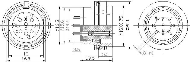 DIN45326 Item Circular Water Tight Connector (FS1)