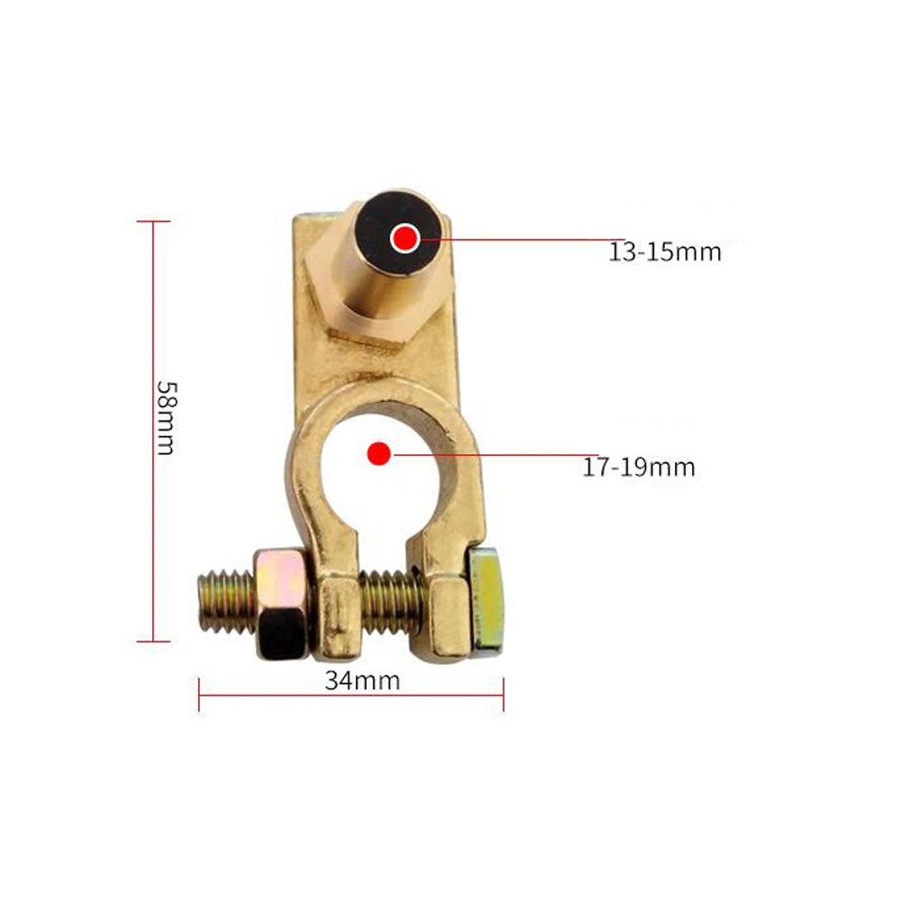 12V Brass Electrical Cable Clamp Battery Terminal Connector for Car (T018-D-X)