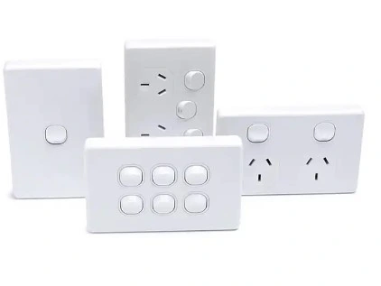 Australia Electric Products a Series White 2 Gang Power Point Switch Socket