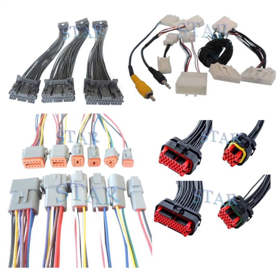 Car Deutsch 12 Pin Connector Electric Light Wire Harness to Molex 5557 Socket Plug Wire Harness with 18 20 22 AWG Connectors