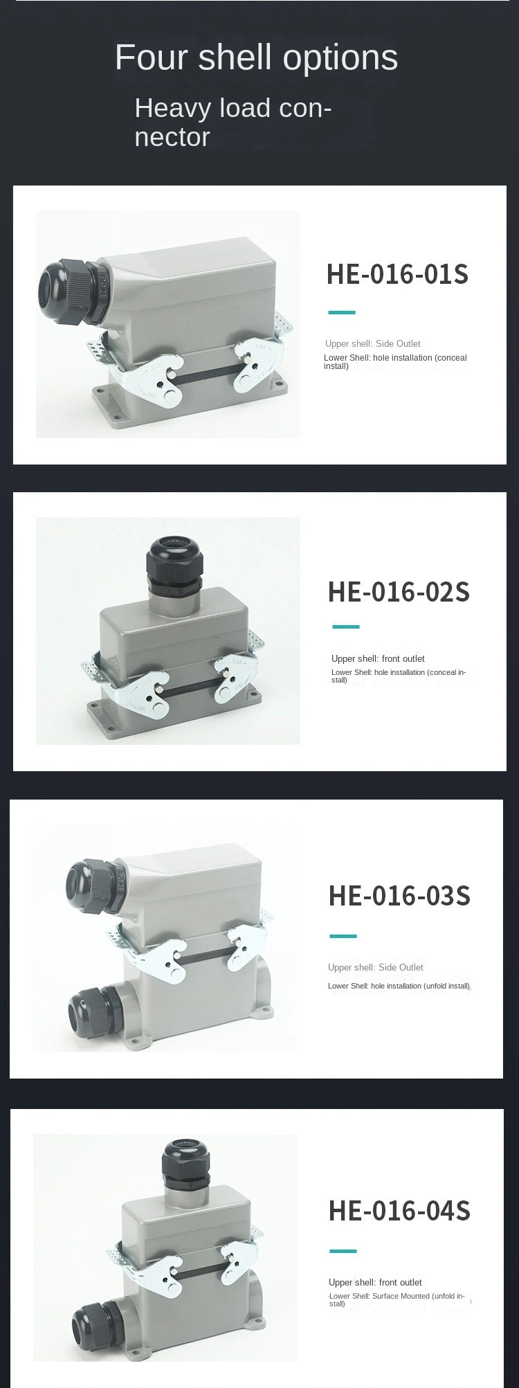 High Quality Aluminium Heavy Duty 16 AMP Manufacturers 48 Pin Connector