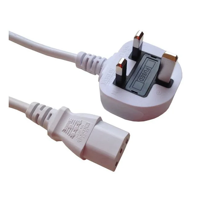 British UK BS Approval 3 Pin 13A 220V Fused Computer AC Power Cord Extension Cable Wire Auto Electric Plug Connector