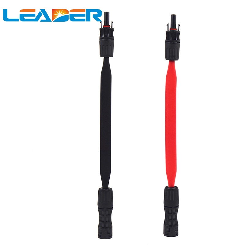 40cm 0.3mm2 Red/Black Flexible Flat Coaxial Solar Cable with 1500V DC Connector Pass Home Car Window Door