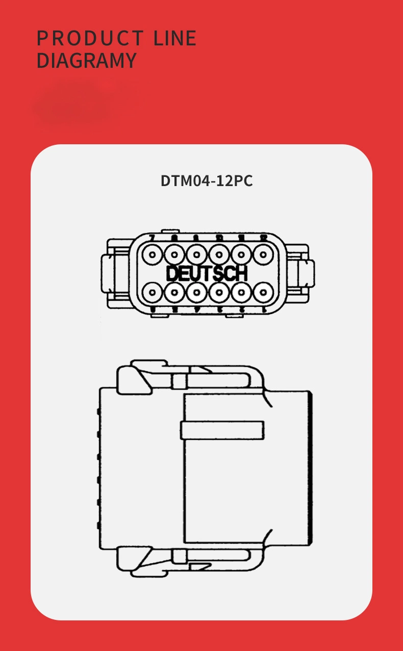 Dtm06-12sc Deutsch Automobile Connector Waterproof Connector Male and Female Butt Terminal Wiring Harness Plug-in Plug 12p