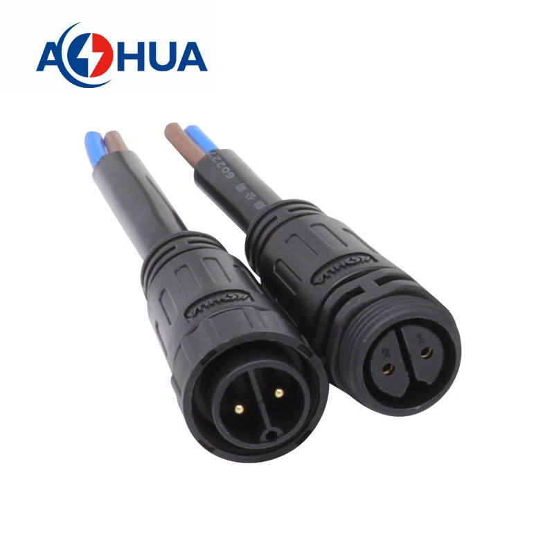 Aohua Factory Sales 2~8pin Circular Plastic Connector M20 Male to Female Extension Cable Connector IP67 Outdoor Solar Streetlight/Wall Washer Wire Connector