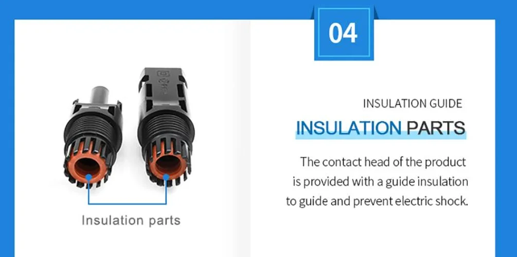 Kingwooh PV Cable Connector Solar Inverter Connector IP67 1000V 1500V Mc4 Connector for Solar Power System