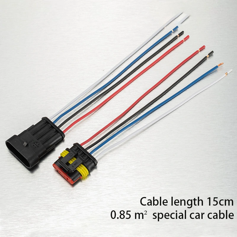 Meishuo Qvp1.5 Series 3pin/4pin Wiring Harness Waterproof Male and Female Connectors for Car Horn