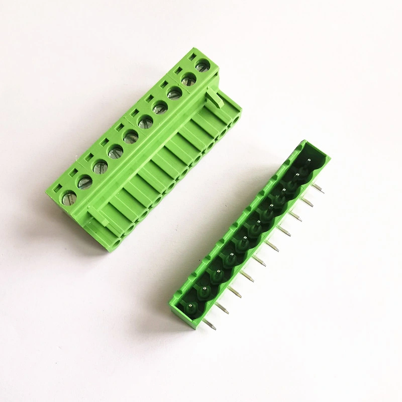 3.5mm Angle 8 Pin/Way Green Pluggable Type Screw Terminal Block Connector