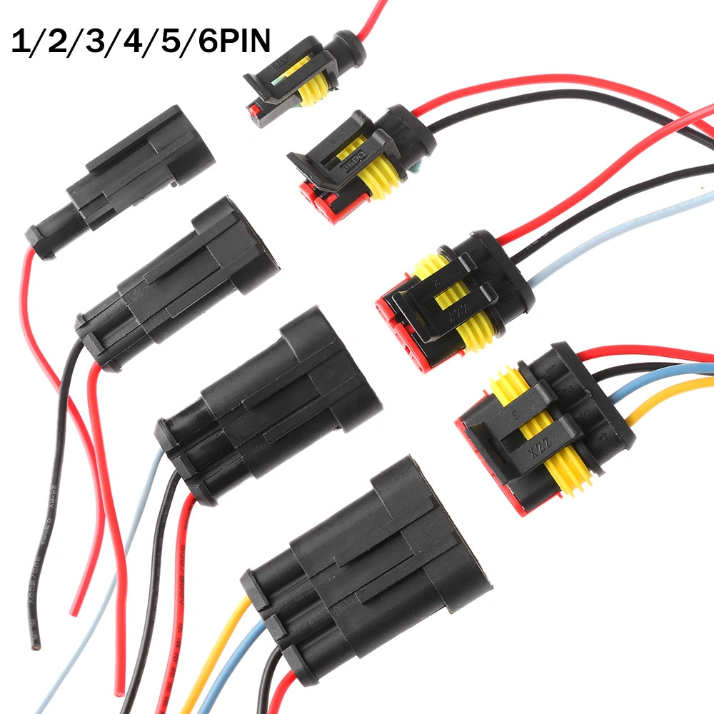 Auto Connector Male Female Plug with Wire Cable Harness for Car for Motorcycle for Trucks AMP 1p 2p 3p 4p 5p 6p