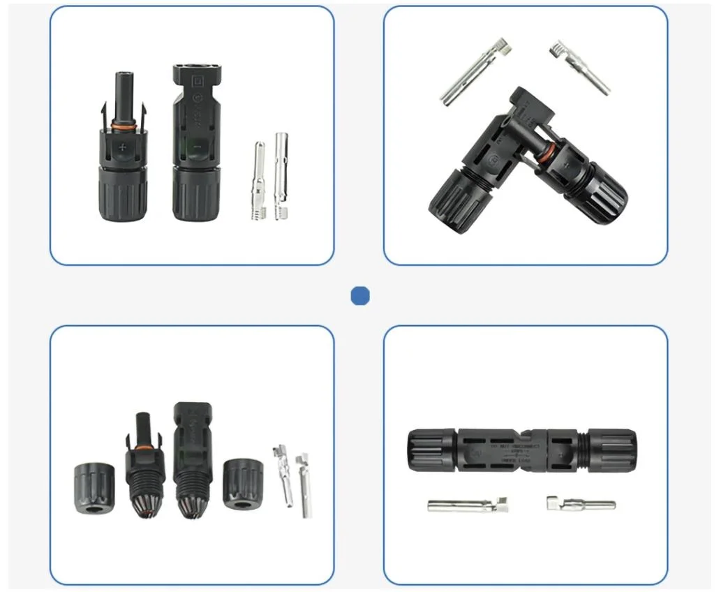 Kingwooh PV Cable Connector Solar Inverter Connector IP67 1000V 1500V Mc4 Connector for Solar Power System