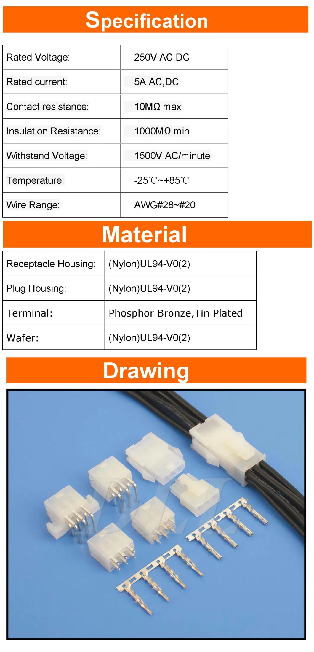 794269-1 794271-1 794273-1 794275-1 6.3mm Pitch Automotive Waterproof Electrical Connectors