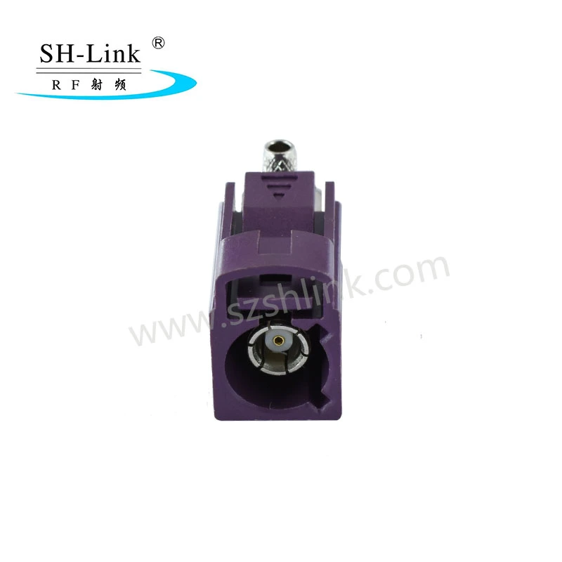 Fakra Right Angle Automotive Connector Type D Bordeaux Violet Female Car Connector for Rg174/316 Cable
