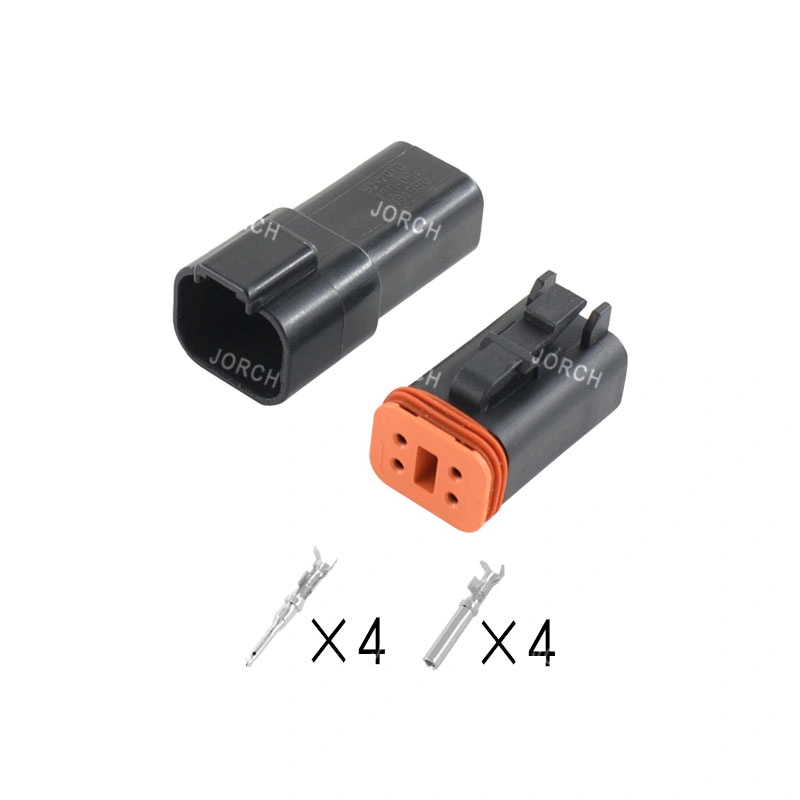 4pin Female and Male Dt Series in Stock Automotive Connector Waterproof Deutsch Auto Connectors Te Connectivity Dt06-4s/Dt04-4p