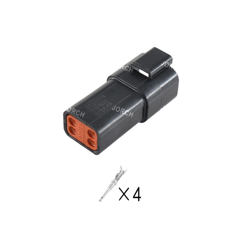 4pin Female and Male Dt Series in Stock Automotive Connector Waterproof Deutsch Auto Connectors Te Connectivity Dt06-4s/Dt04-4p