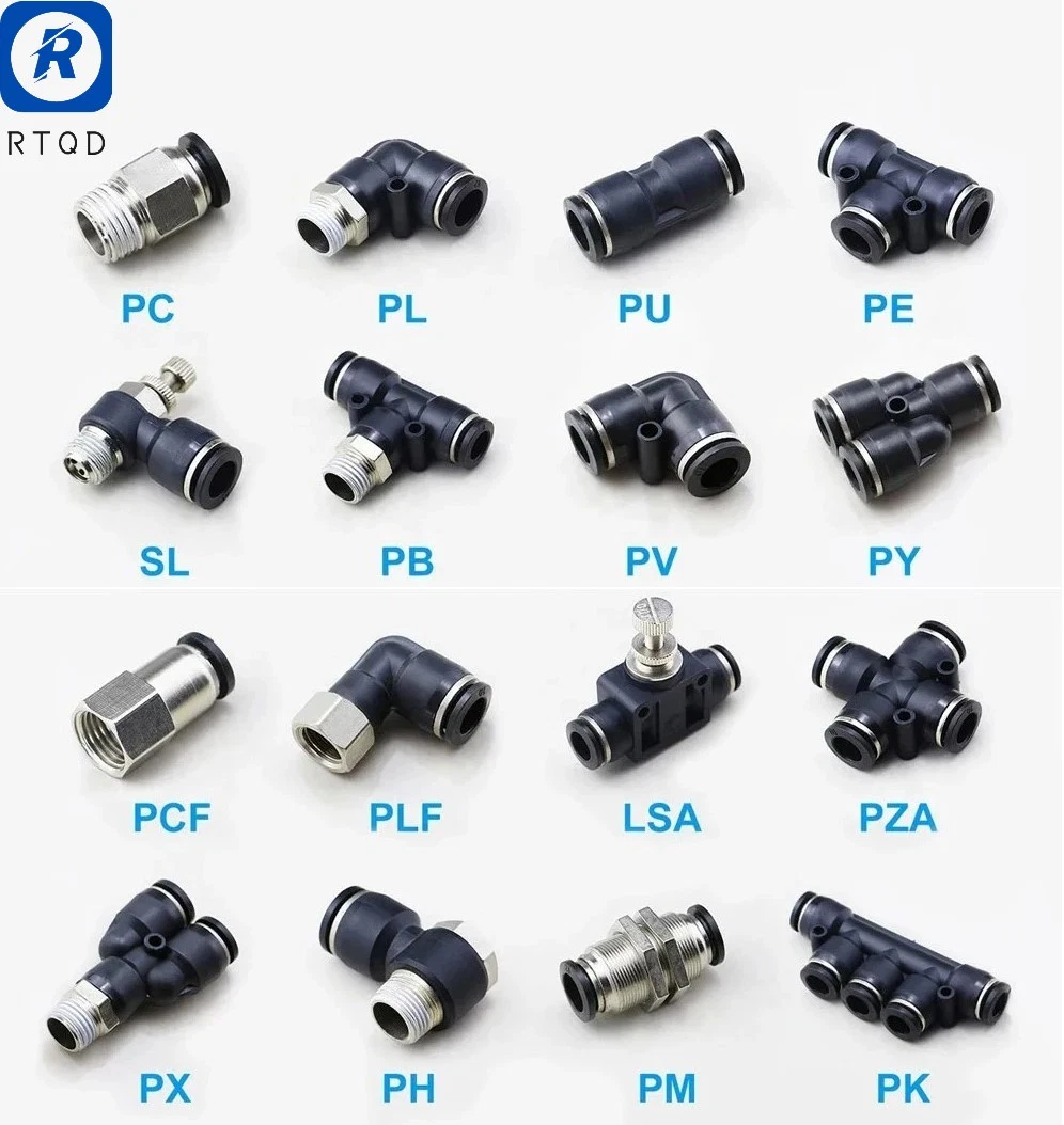 Hvsf Straight B Hand Valves Pneumatic Fitting High Quality and Low Price Plastic &amp; Brass One Touch Fitting Air Flow Control Pipe Fittings Connector