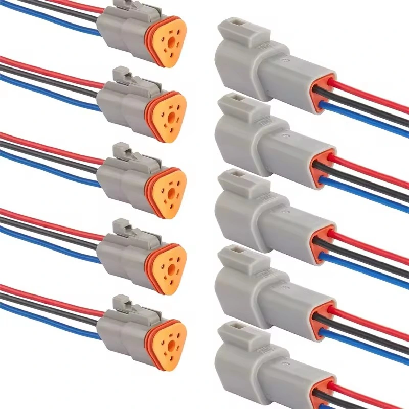 Custom Automotive Electrical Wire Harness Assembly Deutsch 3p Connector 3 Wire 16AWG Male Dt04-3p At04-3p Female Dt06-3s At06-3s