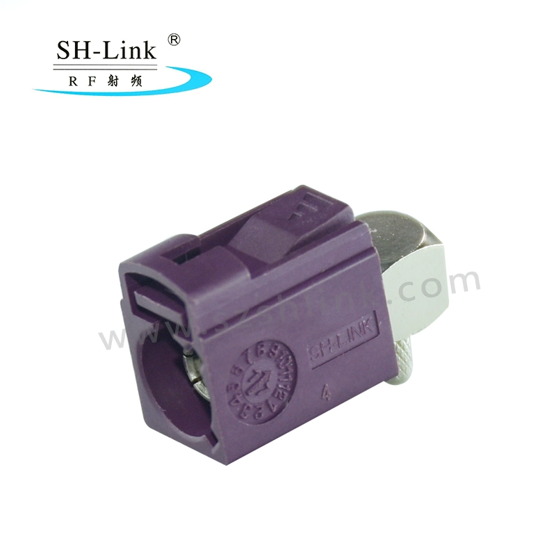 Fakra Right Angle Automotive Connector Type D Bordeaux Violet Female Car Connector for Rg174/316 Cable