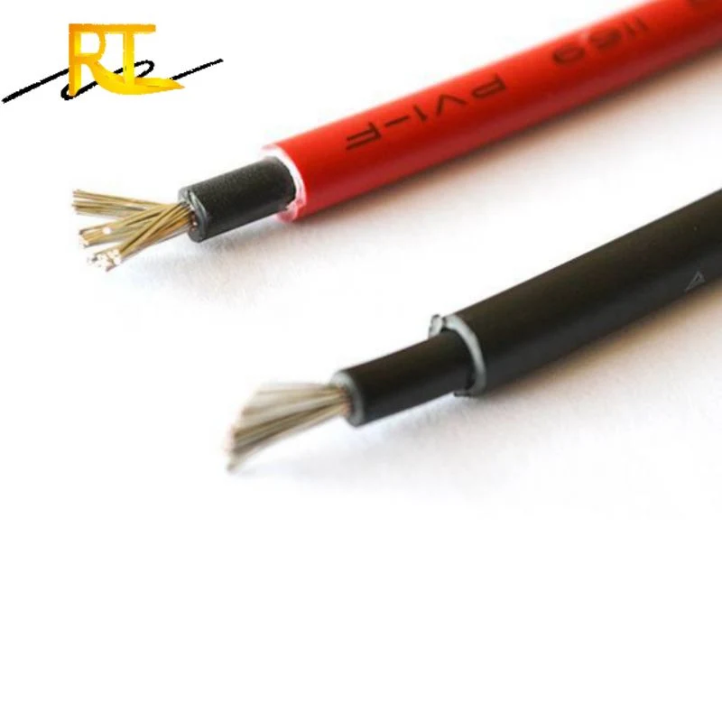 1000V 1500V AC PV Wire 2.5sq 4sq 6sq 10sqmm Twin Core Solar Panel System 2pfg1169 Solar Connector Cable