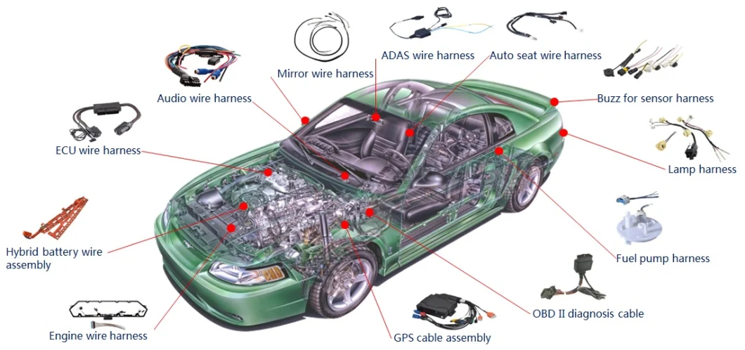 Automotive Dtm06-2s Connector to Te&prime;s Deutsch Dtm04-2p Mini 30A Fuse Over Molding Cable