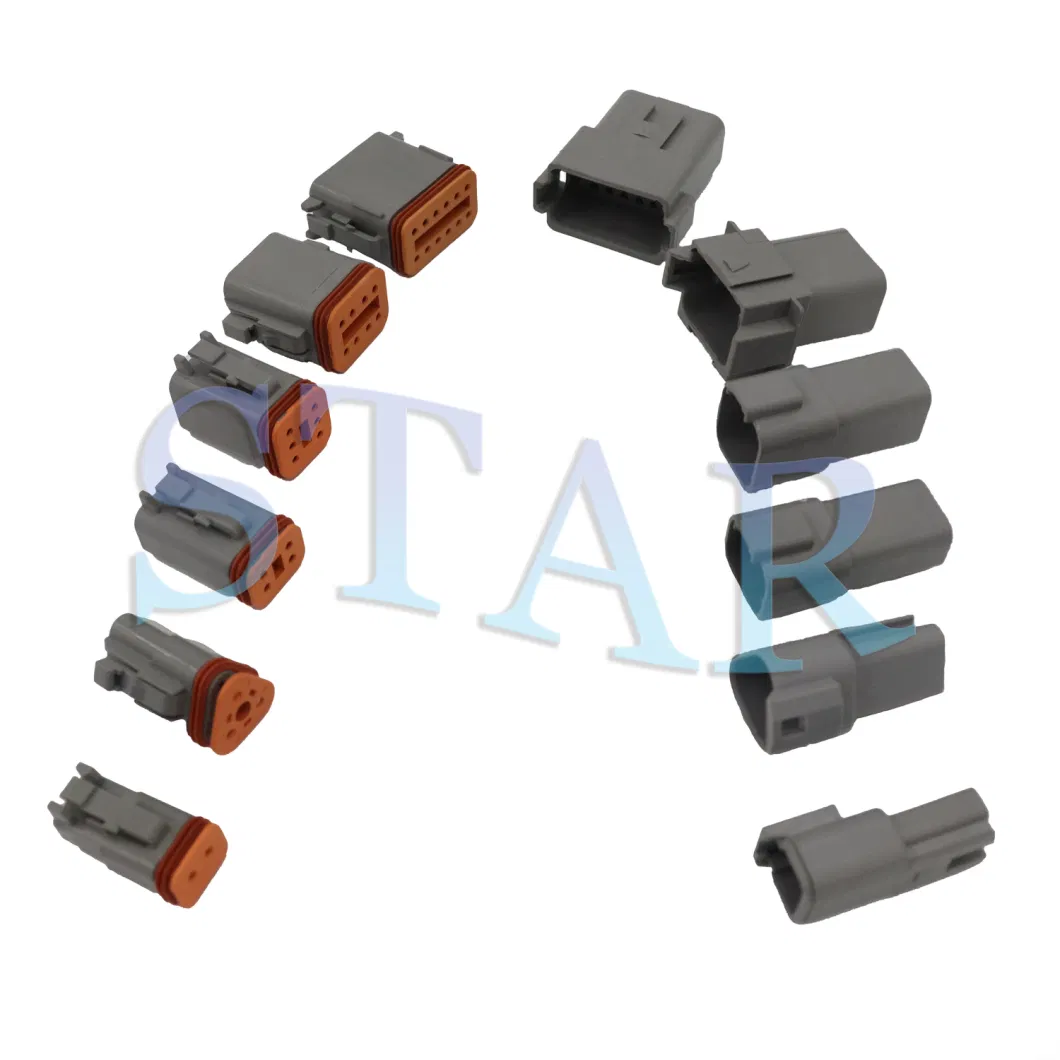 Dt Series 2 3 4 6 8 12 Pin/Way/Pole Male Female Automotive Deutsch Connectors