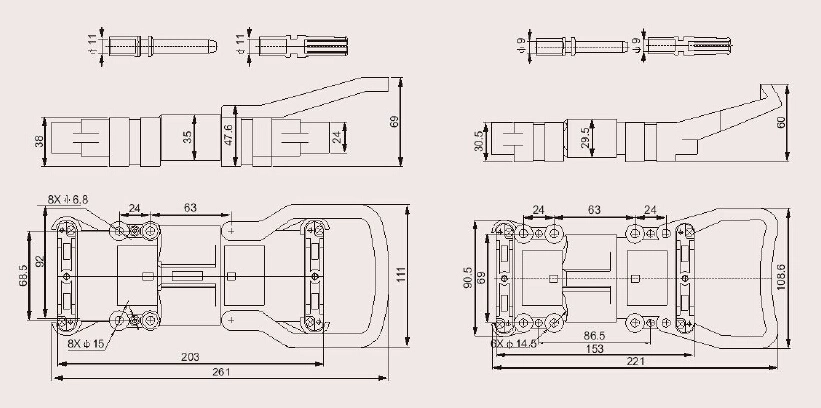 160 AMP 150V Male Female Rema Forklift Battery Connector Rema