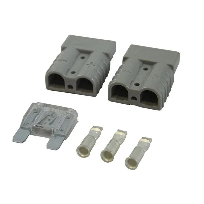 50A Anderson Connector with 6m 8AWG Cable Current Gray Anderson Power Plug with Maxi Fuse Holder Dual Battery Wiring Kit