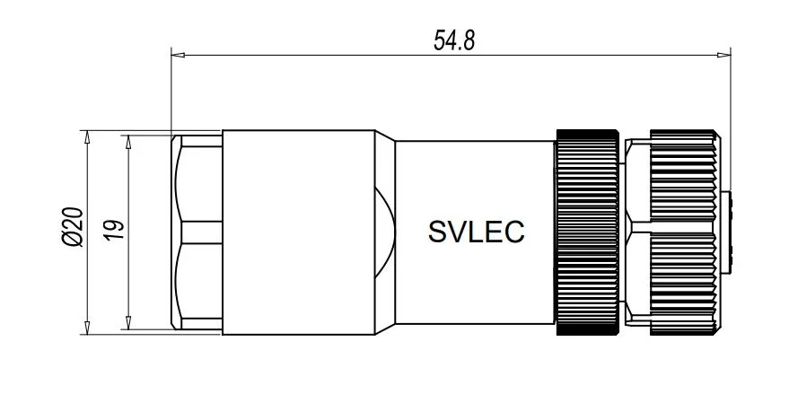 Female T Code M12 Connector Plug Automotive Power Application