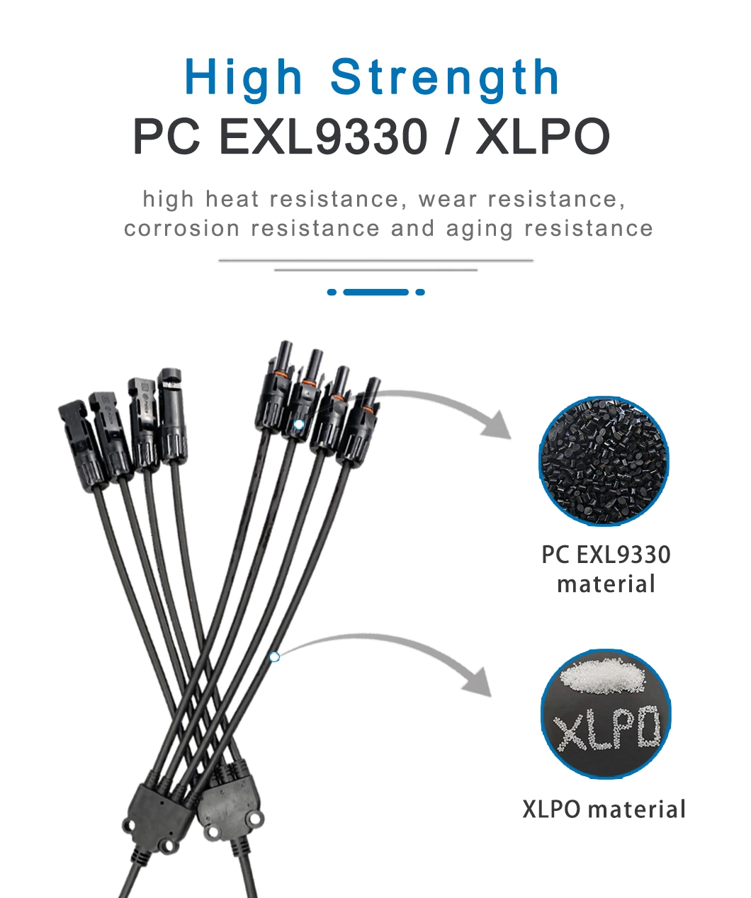 PV Cable Connector PV004-4t1 Y Branch Solar Panel Connector Parallel Connection IP65 From China Factory